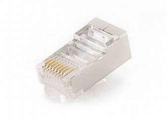Конектор RJ-45 Cablexpert PLUG5SP/10 модульная вилка 8P8C, екранований позолочені контакти 10 шт (код 97888)