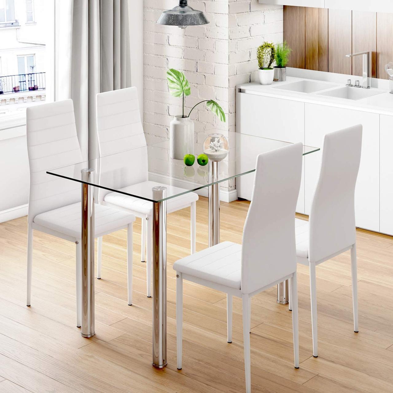 Комплект кухонних меблів: Скляний стіл 4 крісла STELLA 22 ЧОРНИЙ - фото 9 - id-p1320109872