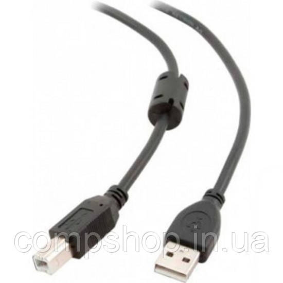 Кабель USB2.0 AM-BM 1.8м Maxxter, феритовий фільтр, чорний (UF-AMBM-6) (код 81229)