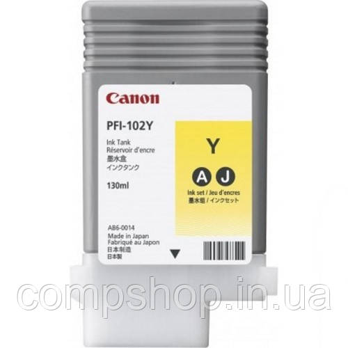 Картридж Canon PFI-102Y (iPF500/600/610/700/710/720)  Yellow 130мл (0898B001) (код 51922)