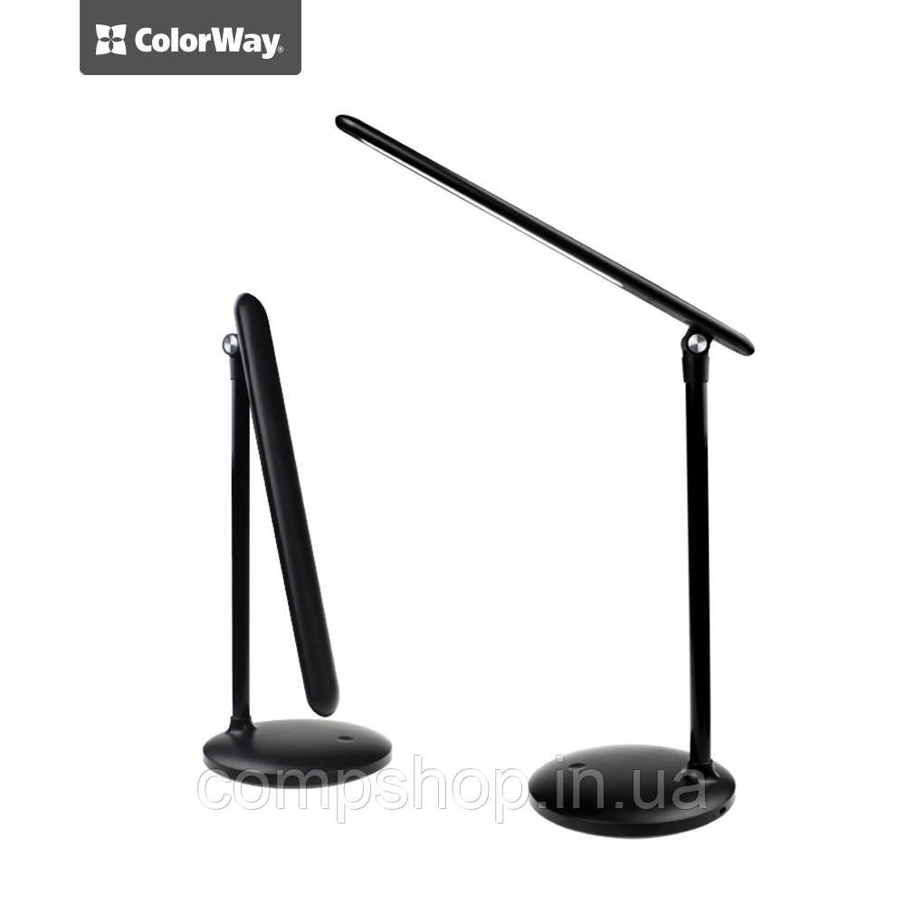 Лампа настільна LED ColorWay з будованим акумулятором, Black (3200-4300-6500k, Max 300 lm, SMD2835 4W), фото 1