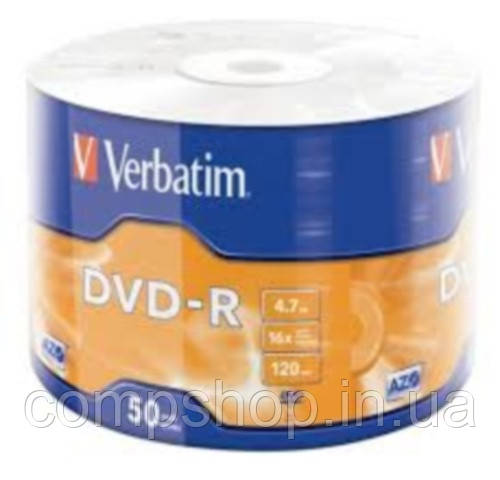 Диск DVD-R 4.7 GB 16x 50pcs Verbatim AZO Spindle (код 62575)
