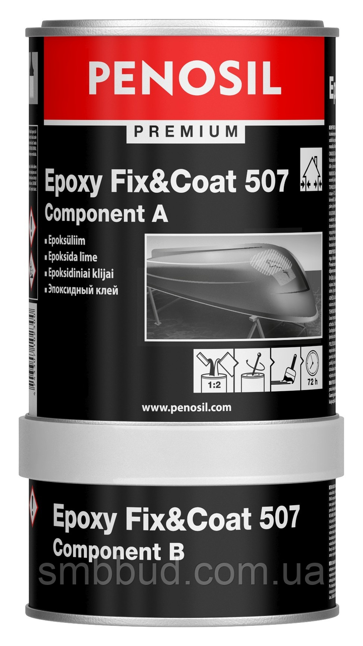 Прозорий двокомпонентний клей PENOSIL Premium Epoxy Fix&Coat 507