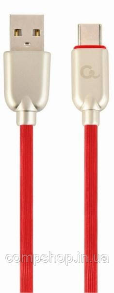 Кабель USB2.0-Type-C 1м Cablexpert, 2.1А, преміум, червоний (CC-USB2R-AMCM-2M-R) (код 110632)