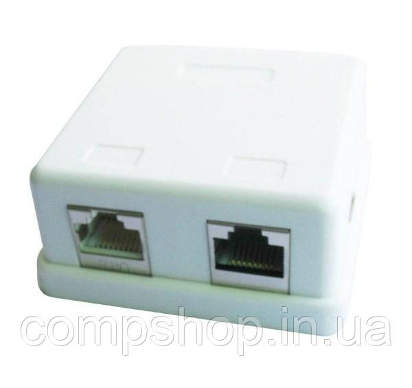 Розетка 2-портова Cablexpert NCAC-FS-SMB2 RJ-45 кат.6е,  (код 86135)