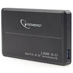 Кишеня зовнішня 2.5''  Gembird EE2-U3S-2 для жорстких SATA дисків, USB3.0 інтерфейс, чорний (код 77767)