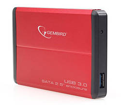 Зовнішня кишеня Gembird EE2-U3S-2-R для жорстких SATA дисків 2.5", USB 3.0 інтерфейс, червоний (код 77768)