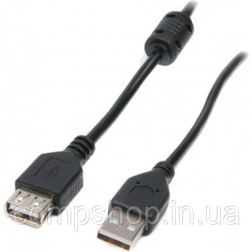 Кабель-подовжувач USB2.0 AM-AF 1м Maxxter, з феритовим фільтром (UF-AMAF-1m) (код 45270)