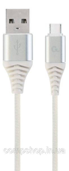 Кабель USB2.0-Type-C 2м Cablexpert, 2.1А, преміум, білий (CC-USB2B-AMCM-2M-BW2) (код 110849), фото 1