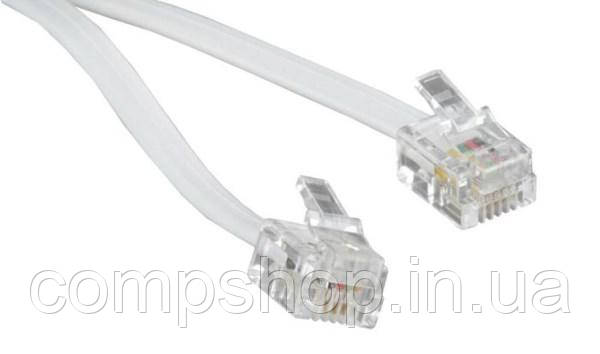 Кабель телефонний Cablexpert TC6P4C-2M, 6P4C, 2м (код 82229)