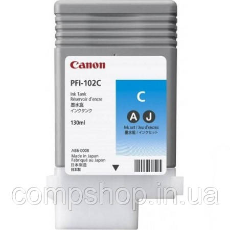 Картридж Canon PFI-102C (iPF500/600/610/700/710/720)  Cyan 130мл (0896B001) (код 53401)