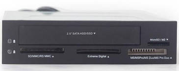 Зчитувач Кардрідер Gembird FDI2-ALLIN1-03 внутрішній SD/MMC/RS-MMC/MicroSD (2.5'' HDD/SSD), чорний (код
