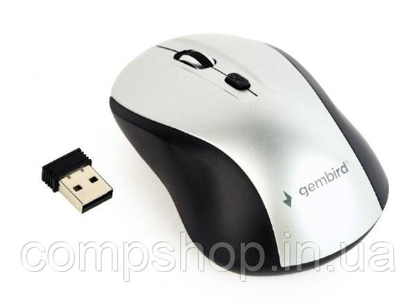 Миша Gembird MUSW-4B-02-BS Wireless Black/Silver (код 110309), фото 1