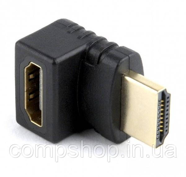 Адаптер HDMI->HDMI (M/F) Cablexpert, Г-подібний, чорний (A-HDMI270-FML) (код 96420)