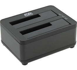 Док-станція  Agestar 3UBT8 (Black) для HDD 2.5"/3.5", USB3.0, 2 слота, чорний (код 90839)