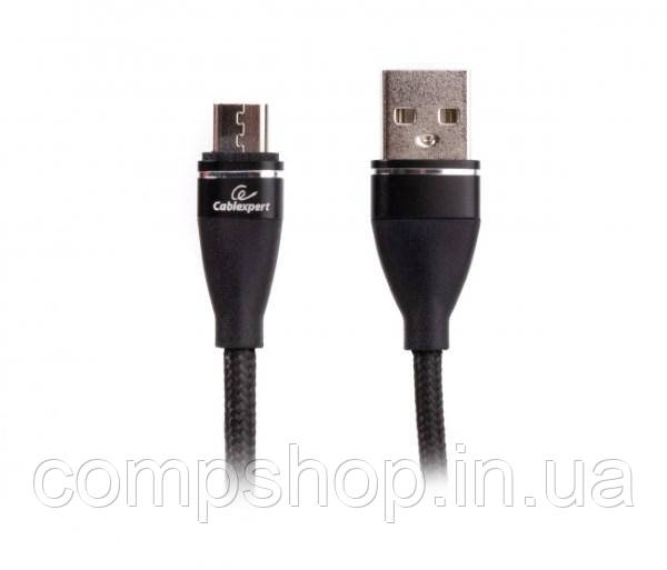Кабель USB2.0-microUSB 1м Cablexpert, 2.4А, преміум (CCPB-M-USB-11BK) (код 108644), фото 1