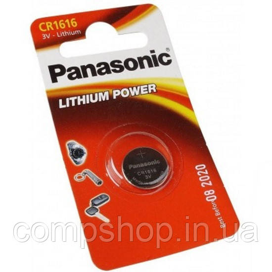 Батарейки CR1616 Panasonic Lithium (1шт) (CR-1616EL/1B) (код 75123)