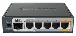 Маршрутизатор MikroTik RB760iGS ("hEX S",1x SFP, 5x GLAN, PoE in/1*out, CPU 880MHz, 256MB RAM, USB port,