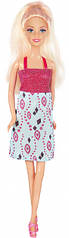 Лялька Ася Блондинка в платті з принтом А-Стиль 28 см (35053) (код 99063)