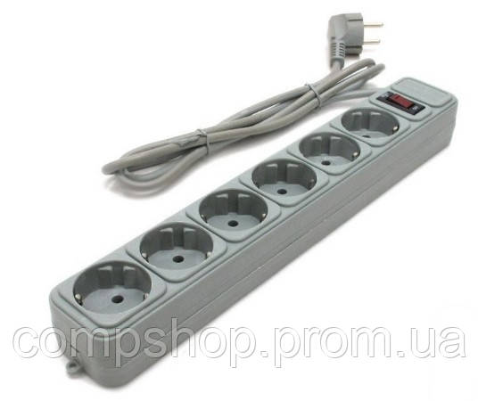 Мережевий фільтр 4.5м Geмbird SPG6-G-15G 6розеток, сірий (код 80659), фото 1
