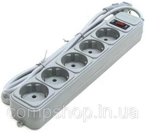 Мережевий фільтр 1.8м Maxxter SPM5-G-6G 5розеток, сірий (код 80664)