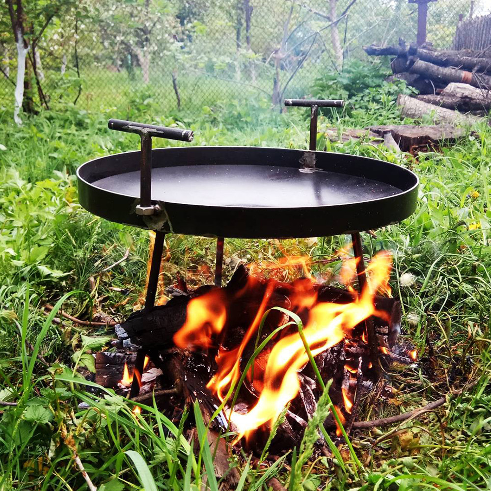 Похідна сковорода з диска борони 30 см для приготування страв на відкритому вогні + Лопатка в Подарунок, фото 1