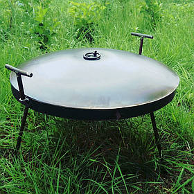 Сковорода з диска борони 60 см для пікніка у великій компанії з Кришкою + Лопатка в Подарунок