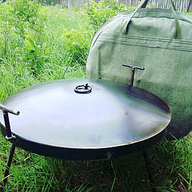 Сковорода з диска борони 60 см Кришка Чохол (Зелений), Лопатка в Подарунок