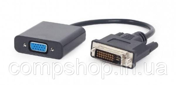 Адаптер DVI->VGA (M/F) Cablexpert, 0.2м, Black (A-DVID-VGAF-01) (код 100063), фото 1
