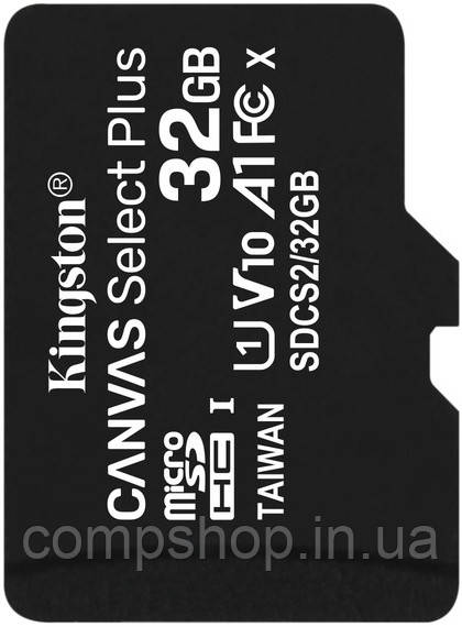 Карта пам'яті microSD 32GB Kingston Canvas Select Plus Class 10 UHS-I U1 V10 A1 (код 110174)