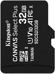 Карта пам'яті microSD 32GB Kingston Canvas Select Plus Class 10 UHS-I U1 V10 A1 (код 110174)