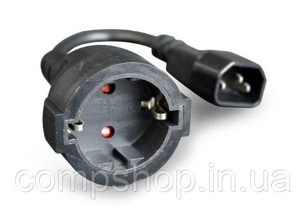 Кабель-перехідник C14->Schuko (F/F) Cablexpert, 0.15м (PC-SFC14M-01) (код 79652)