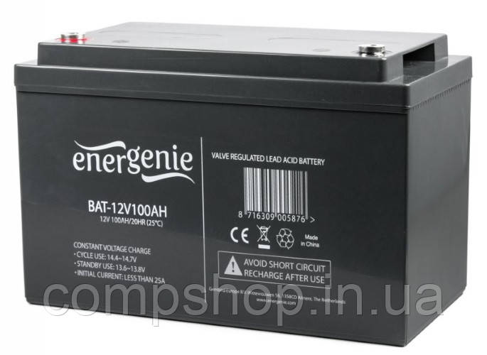 Акумуляторна батарея EnerGenie 12В  100Aг  (BAT-12V100AH) вага  29.4 кг. (код 82039)
