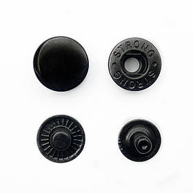 Кнопка металева Альфа 12,5 мм. Туреччина колір чорний нікель (720 шт. у пакованні)