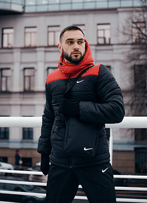 Зимова Куртка "Європейка" червоно-чорна, фото 2