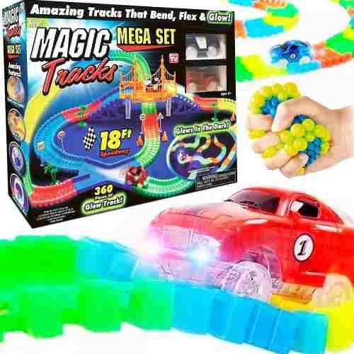 Оригінальна світна дитяча дорога MAGIC TRACKS перегоновий трек 360 деталей 2 машинки
