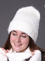Зимняя шапка Arctic ОГ 55-58 см женская пушистая на флисе 076-Эмили молочная