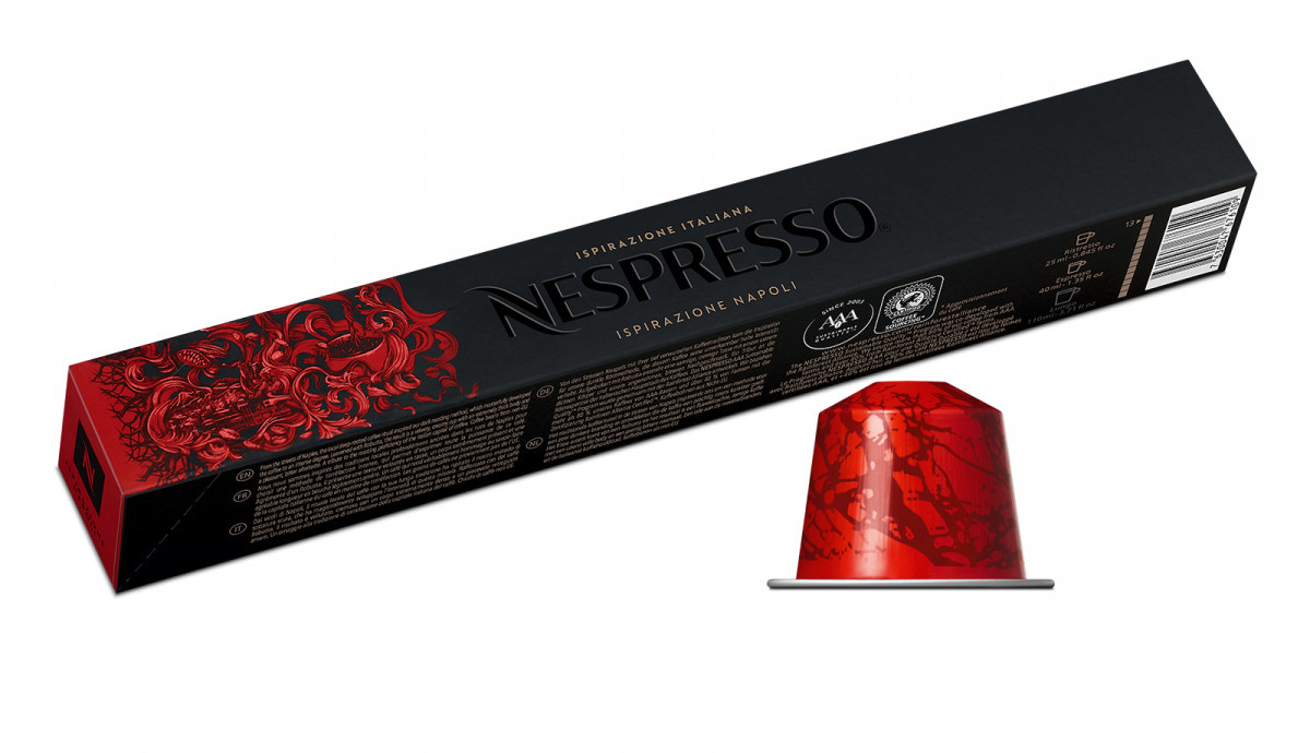 Міцна кава в капсулах Nespresso Napoli 13 тубус 10 шт Неспресо купаж міцної кави Наполі