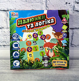 Гра настільна "Малюнки та логіка Лісові звірята" UKB-B0032 96262 Fun Game