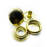 Кнопка металева Каппа 15 мм. Гладка Туреччина колір золото (50 шт. у пакованні), фото 2