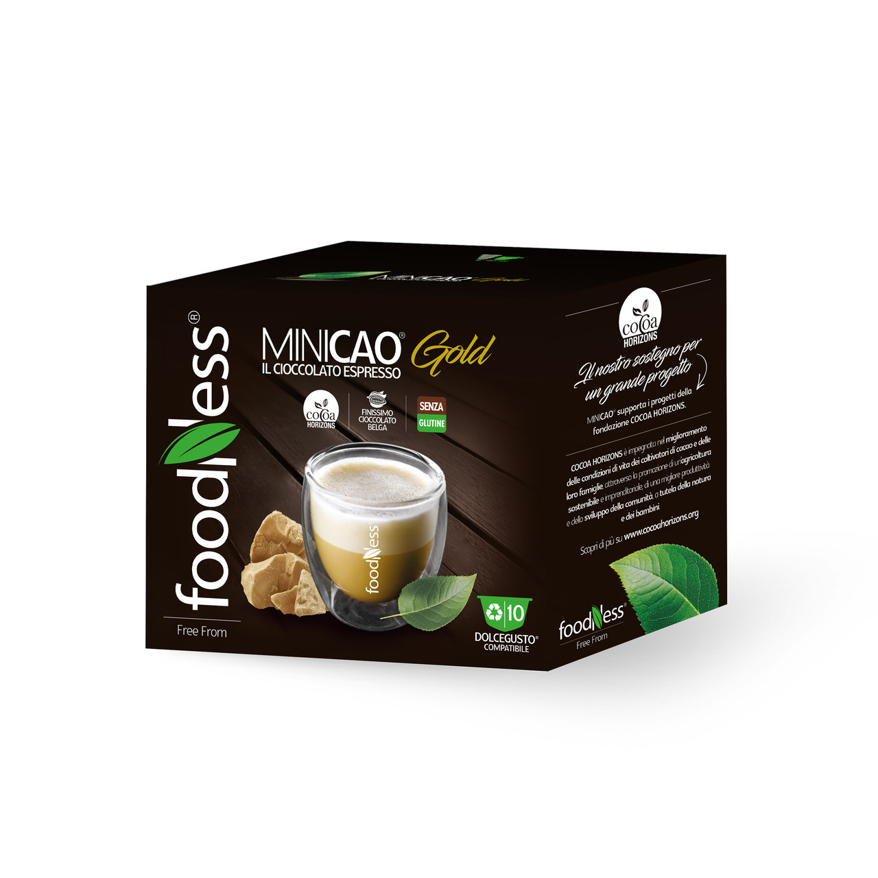 Шоколад в капсулах FoodNess Dolce Gusto Minicao Gold The Cocoa Espresso 10 шт. (Фуднес Дольче Густо), Італія