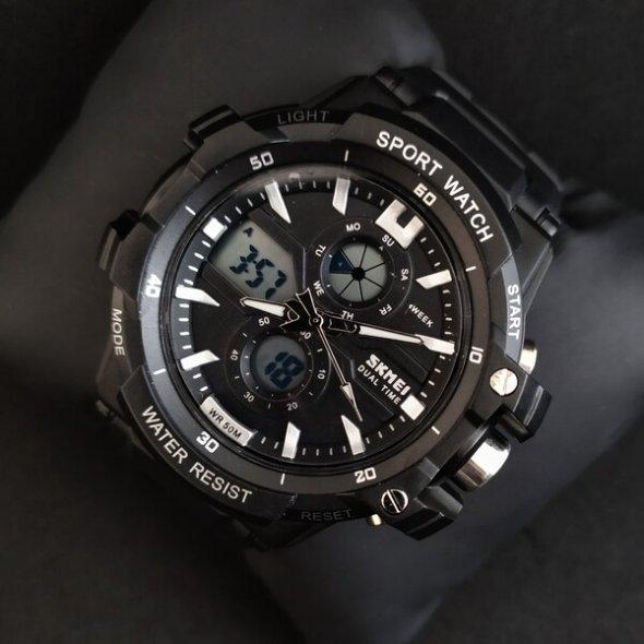 Чоловічий наручний годинник Skmei Resist 0990 Чорний, фото 1