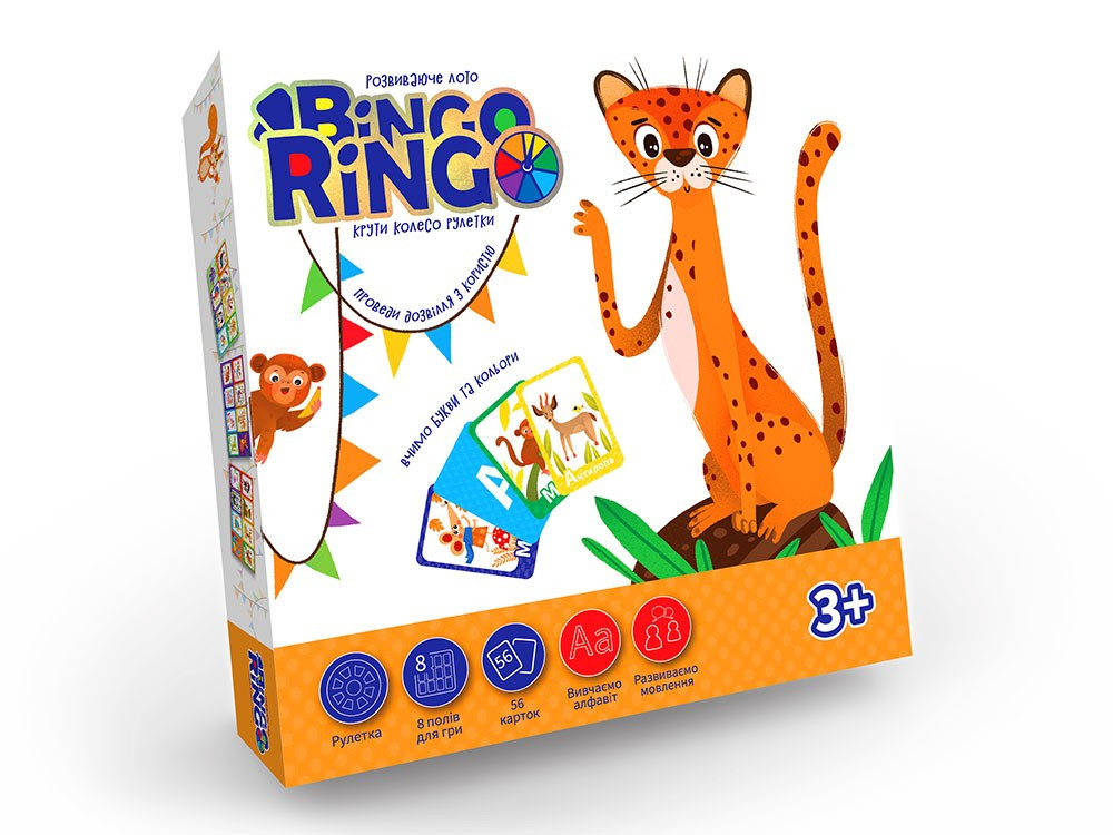 Настольная игра Bingo Ringo Danko Toys GBR-01-01U Бинго Ринго Лото алфавит животные цвета развивающая детей - фото 1 - id-p1320294334