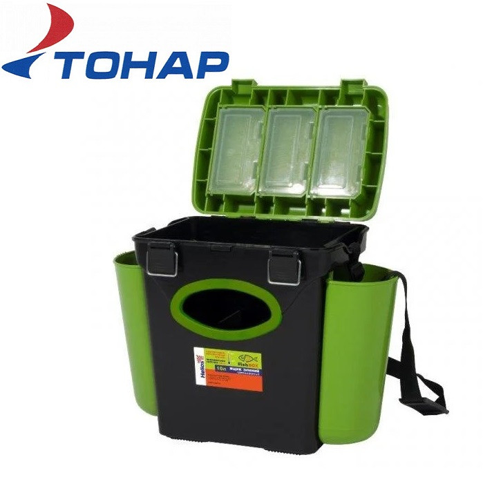 Ящик зимовий односекційний Тонар Helios Fish Box 10л зелений