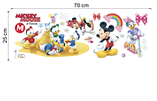 Наклейка на стіну в дитячу Міккі Мінні Маус Mickey Mouse and Friends (лист 25 х 70 см) Б320-6, фото 3