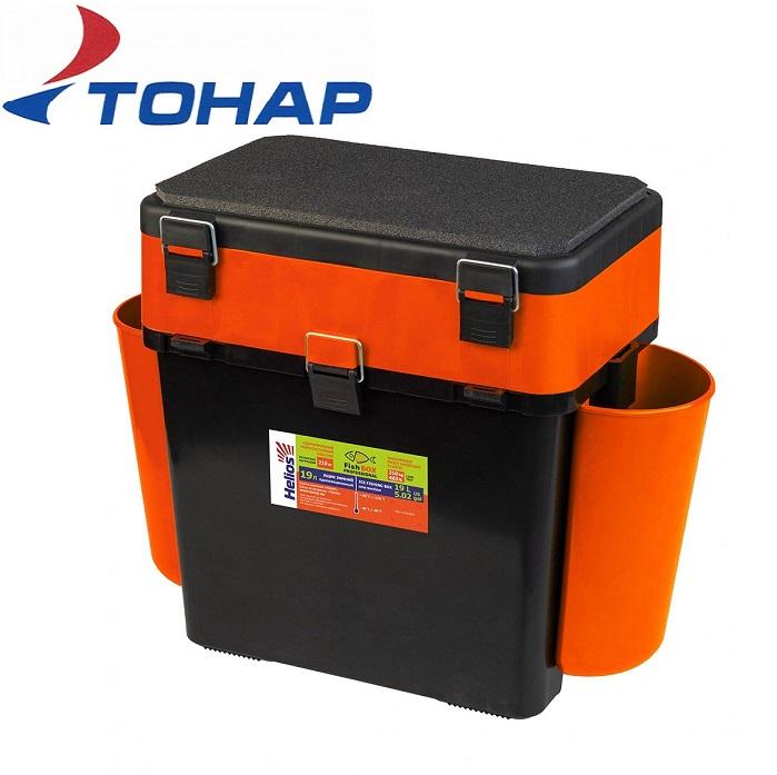 Ящик зимовий односекційний Тонар Helios Fish Box 19л помаранчевий