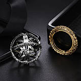 Чоловіче жіноче кільце біжутерія сфера кулон сіре, фото 2