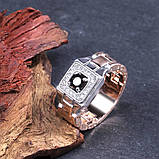 Чоловіче кільце ріжутерія перстінь із каменем під сапфір 17-24, фото 6