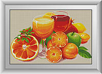 "Апельсиновый натюрморт (квадратные, полная)" Dream Art. Набор для рисования камнями алмазная живопись