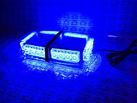 Световая панель проблесковая LED - 650 синяя 12-24В. ( прозрачный корпус )